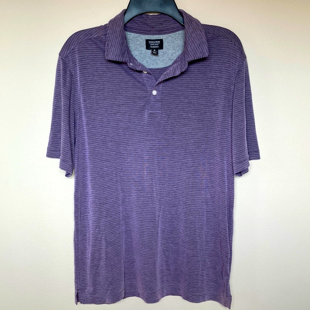 Nordstrom Men’s Purple Pinstripe Pima Cotton Polo